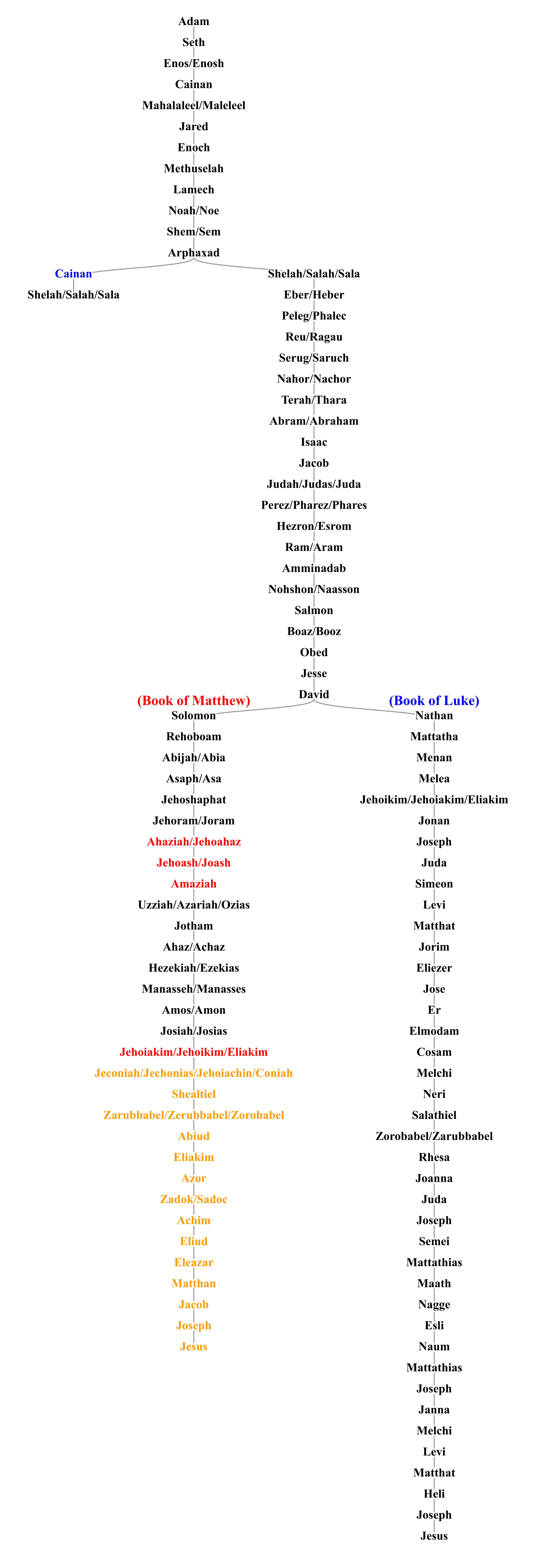 The lineage of Jesus.