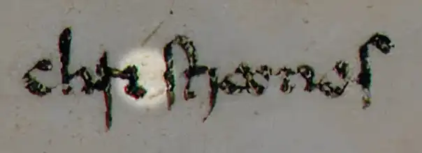 A distinct erasure of the letter 'E'